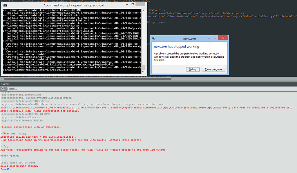 Neko crashes on "openfl setup android" - Help - OpenFL Community
