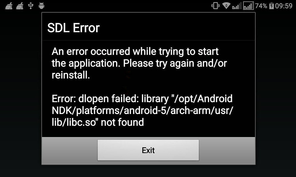 Sdl error android что делать