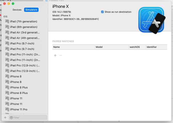 macos run ios simulator